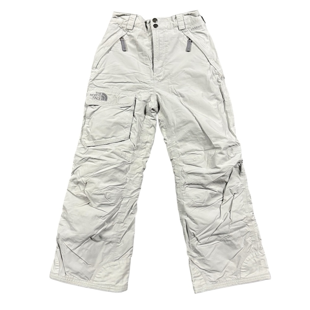 The North Face Youth M Snow Pants Light Gray Winter Ski Snowboard Cargo